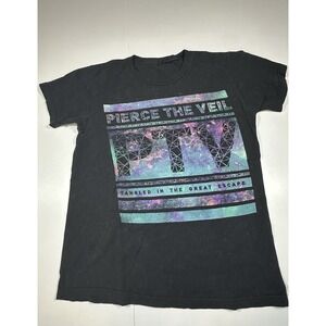 Pierce The Veil Graphic Tangled In The Great Escape Black T-Shirt Men's Small